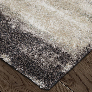 Feizy Skyview 39QAF Gray/Ivory/Taupe Area Rug Corner Image with Rug Pad