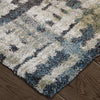 Feizy Skyview 39QBF Gray/Black/Ivory Area Rug Corner Image with Rug Pad