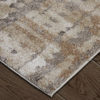Feizy Skyview 39QBF Brown/Tan/Ivory Area Rug Corner Image with Rug Pad
