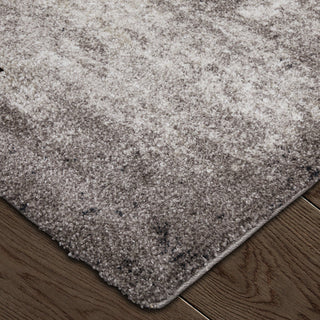Feizy Skyview 39QCF Gray/Black/Taupe Area Rug Corner Image with Rug Pad