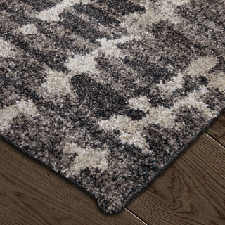 Feizy Skyview 39QDF Black/Gray/Ivory Area Rug Corner Image with Rug Pad