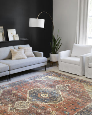 Loloi II Skye SKY-11 Rust/Blue Area Rug Lifestyle Image Feature