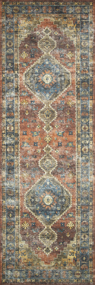 Loloi II Skye SKY-11 Rust/Blue Area Rug Lifestyle Image Feature