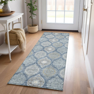 Dalyn Solace SL1 Navy Machine Washable Area Rug Runner Lifestyle Image Feature