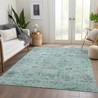 Dalyn Solace SL10 Teal Machine Washable Area Rug Lifestyle Image Feature