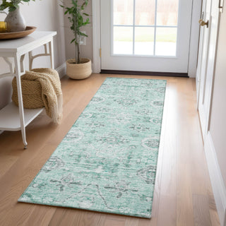 Dalyn Solace SL10 Teal Machine Washable Area Rug Runner Lifestyle Image Feature