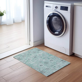 Dalyn Solace SL10 Teal Machine Washable Area Rug Scatter Lifestyle Image Feature