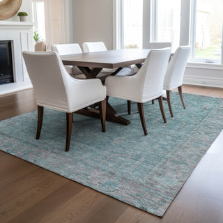 Dalyn Solace SL11 Aqua Machine Washable Area Rug Lifestyle Image Feature