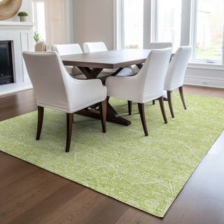 Dalyn Solace SL12 Lime Machine Washable Area Rug Lifestyle Image Feature