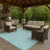 Dalyn Solace SL12 Sky Machine Washable Area Rug Outdoor Lifestyle Image Feature