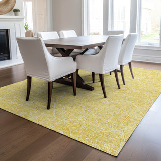 Dalyn Solace SL12 Yellow Machine Washable Area Rug Lifestyle Image Feature