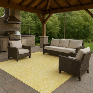 Dalyn Solace SL12 Yellow Machine Washable Area Rug Outdoor Lifestyle Image Feature