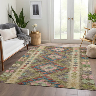 Dalyn Solace SL13 Green Machine Washable Area Rug Lifestyle Image Feature