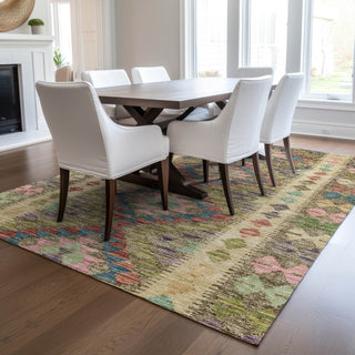 Dalyn Solace SL13 Green Machine Washable Area Rug Lifestyle Image Feature