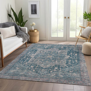 Dalyn Solace SL14 Blue Machine Washable Area Rug Lifestyle Image Feature