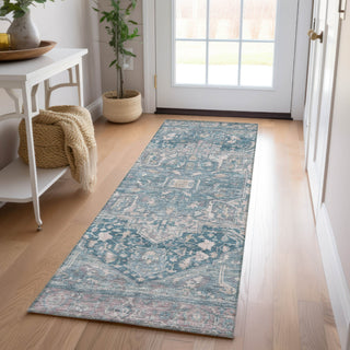 Dalyn Solace SL14 Blue Machine Washable Area Rug Runner Lifestyle Image Feature