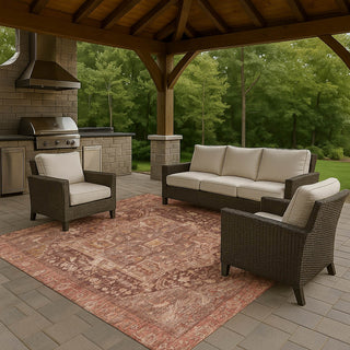 Dalyn Solace SL14 Burgundy Machine Washable Area Rug Outdoor Lifestyle Image Feature