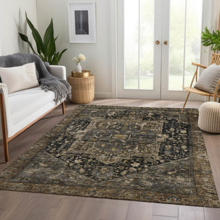 Dalyn Solace SL14 Charcoal Machine Washable Area Rug Lifestyle Image Feature
