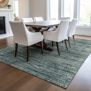 Dalyn Solace SL3 Teal Machine Washable Area Rug Lifestyle Image Feature