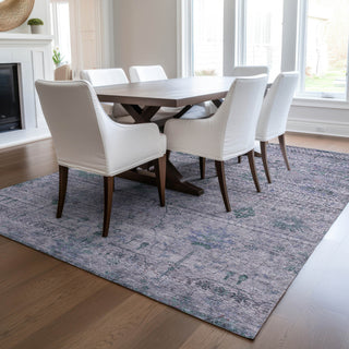 Dalyn Solace SL4 Lavender Machine Washable Area Rug Lifestyle Image Feature