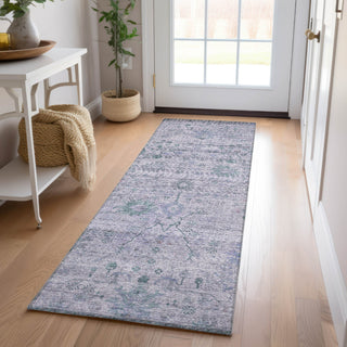 Dalyn Solace SL4 Lavender Machine Washable Area Rug Runner Lifestyle Image Feature