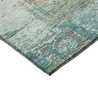 Dalyn Solace SL5 Teal Machine Washable Area Rug Corner Image