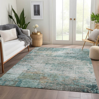 Dalyn Solace SL5 Teal Machine Washable Area Rug Lifestyle Image Feature