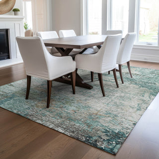 Dalyn Solace SL5 Teal Machine Washable Area Rug Lifestyle Image Feature