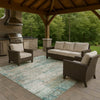 Dalyn Solace SL5 Teal Machine Washable Area Rug Outdoor Lifestyle Image Feature
