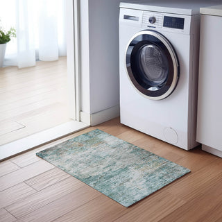 Dalyn Solace SL5 Teal Machine Washable Area Rug Scatter Lifestyle Image Feature