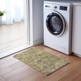 Dalyn Solace SL6 Gold Machine Washable Area Rug Scatter Lifestyle Image Feature