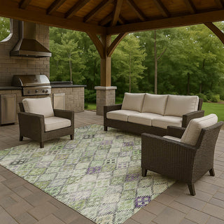 Dalyn Solace SL6 Green Machine Washable Area Rug Outdoor Lifestyle Image Feature
