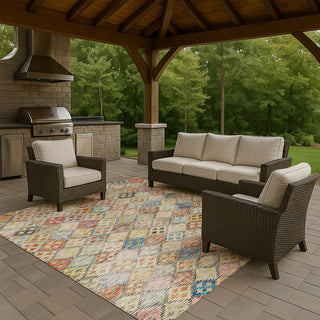 Dalyn Solace SL6 Paprika Machine Washable Area Rug Outdoor Lifestyle Image Feature