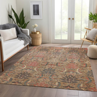 Dalyn Solace SL7 Tan Machine Washable Area Rug Lifestyle Image Feature