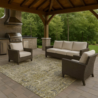 Dalyn Solace SL7 Taupe Machine Washable Area Rug Outdoor Lifestyle Image Feature