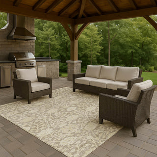 Dalyn Solace SL8 Mocha Machine Washable Area Rug Outdoor Lifestyle Image Feature