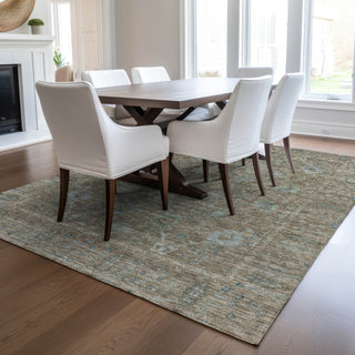 Dalyn Solace SL9 Brown Machine Washable Area Rug Lifestyle Image Feature