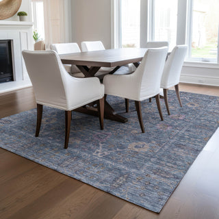 Dalyn Solace SL9 Denim Machine Washable Area Rug Lifestyle Image Feature