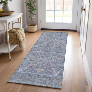 Dalyn Solace SL9 Denim Machine Washable Area Rug Runner Lifestyle Image Feature