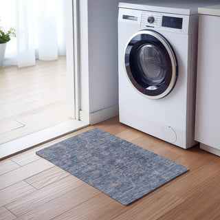 Dalyn Solace SL9 Denim Machine Washable Area Rug Scatter Lifestyle Image Feature