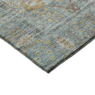 Dalyn Solace SL9 Teal Machine Washable Area Rug Corner Image