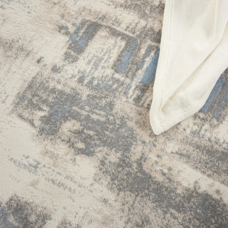 Nourison Solace SLA07 Ivory/Grey/Blue Area Rug Corner Image