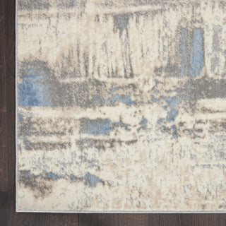 Nourison Solace SLA07 Ivory/Grey/Blue Area Rug Detail Image