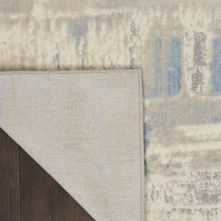 Nourison Solace SLA08 Ivory/Grey/Blue Area Rug Corner Image