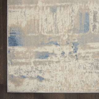 Nourison Solace SLA08 Ivory/Grey/Blue Area Rug Detail Image