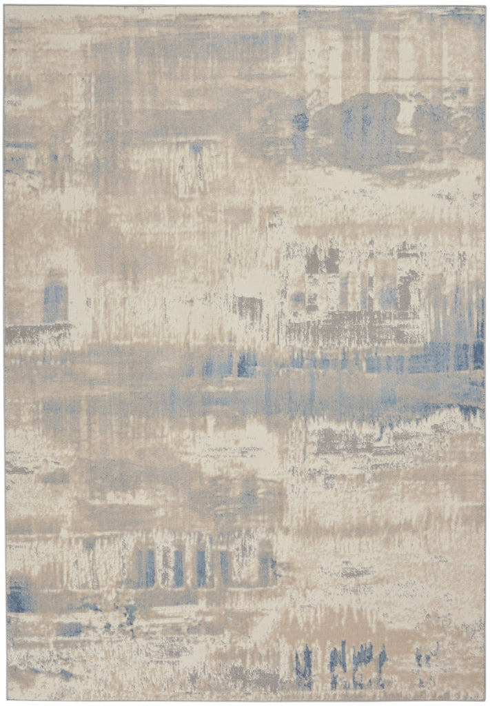 Nourison Solace SLA08 Ivory/Grey/Blue Area Rug main image
