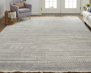 Havila Fine Rugs Locarno S1016 Silver/Blue Area Rug Lifestyle Image Feature