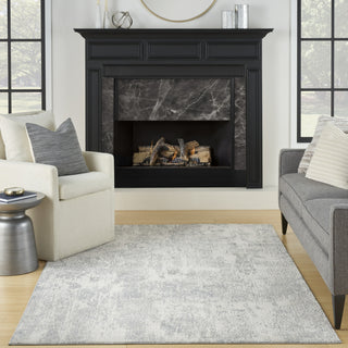 Nourison Splendid SLD01 Light Grey Area Rug Room Image Feature