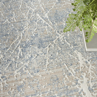 Nourison Splendid SLD02 Beige Blue Area Rug Corner Image