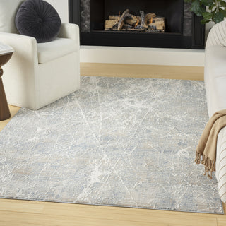 Nourison Splendid SLD02 Beige Blue Area Rug Corner Image